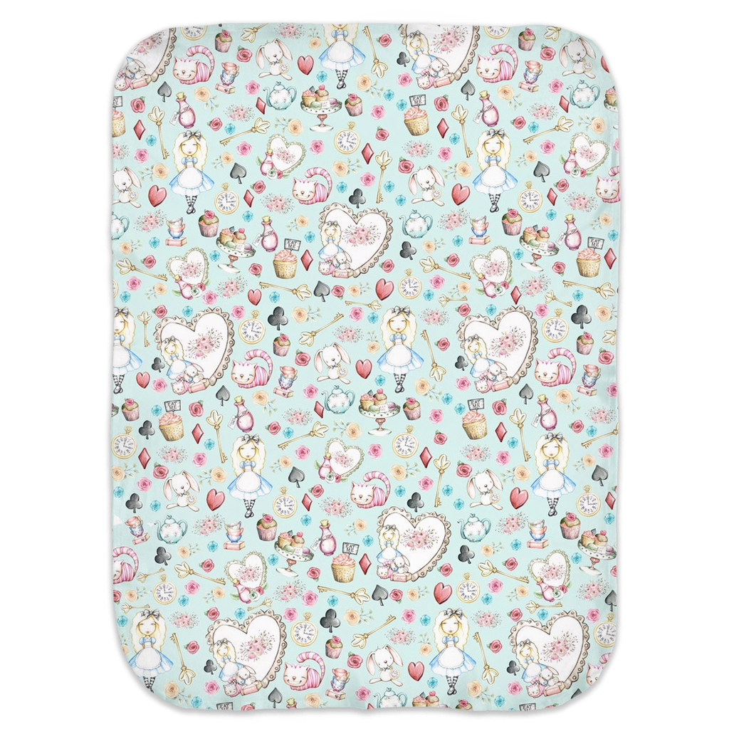 Alice In Wonderland Swaddle Blanket Nursery Infant Baby Bedding Floral Watercolor Flowers D cor