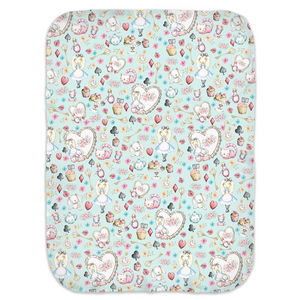 Alice In Wonderland Swaddle Blanket Nursery Infant Baby Bedding Floral Watercolor Flowers Décor