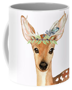 Blue Feather Woodland Boho Deer - Mug