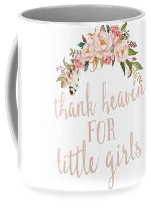 Boho Blush Thank Heaven For Little Girls Nursery Watercolor Decor Coffee Cup Mug