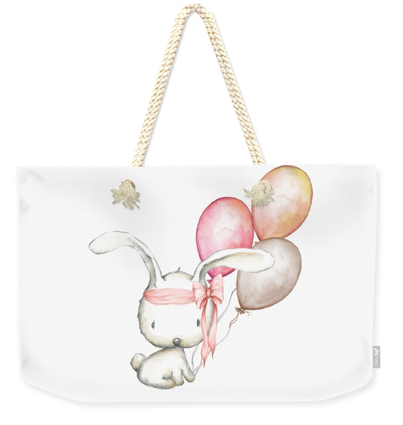 Boho Bunny With Balloons - Weekender Tote Bag