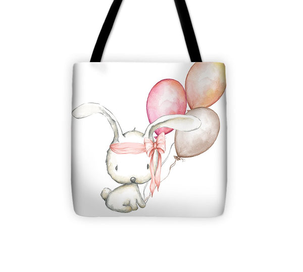 Boho Bunny With Balloons - Tote Bag