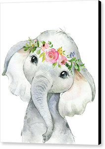 Boho Elephant - Watercolor Canvas Print