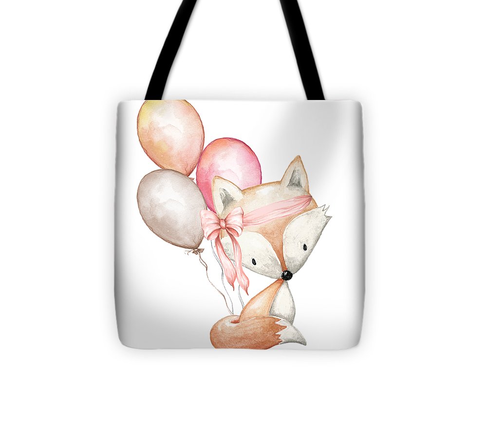 Boho Fox With Balloons - Tote Bag