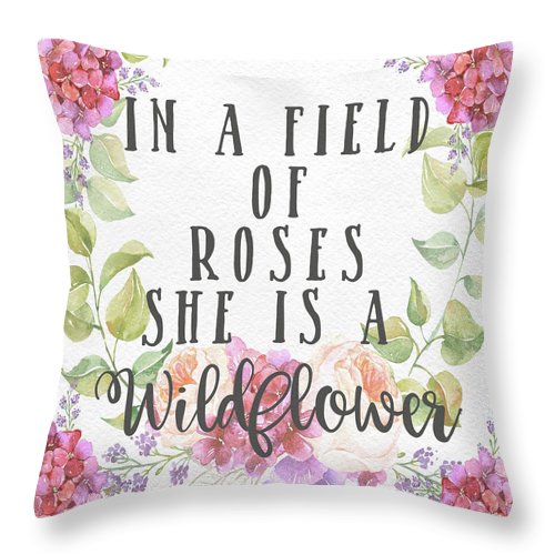 Boho In A Field Of Roses She Is A Wildflower Pillow Throw Pillow Baby Girl Nursery Home Decor