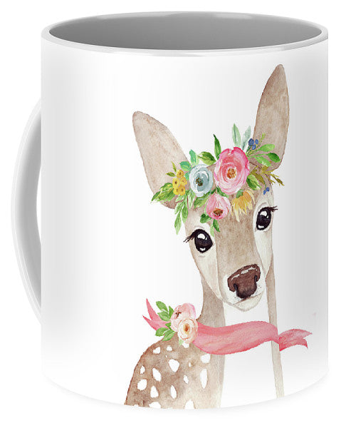 Boho Woodland Deer With Ribbon Coffee Cup Mug