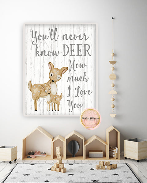 Deer Wall Art Print You Are My Sunshine Baby Boy Girl Woodland Nursery