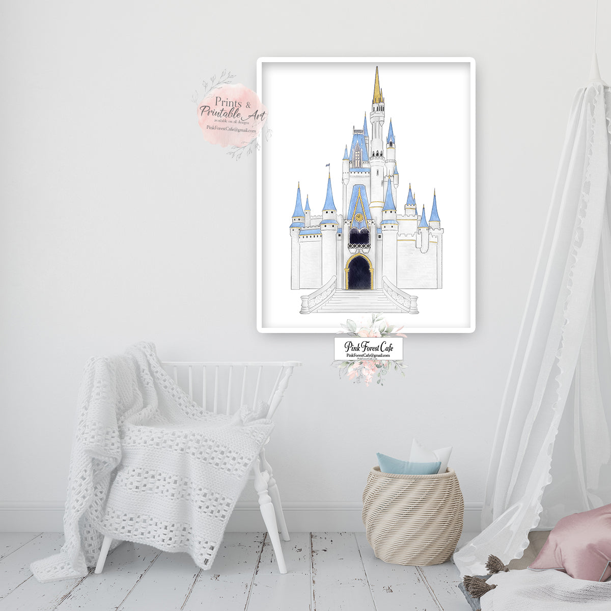 Princess Disneyworld Castle Wall Art Print Cinderella Nursery Room Pla – Pink Forest Cafe princess-disneyworld-castle-wall-art-print-cinderella-nursery-room-pla-pink-forest-cafe