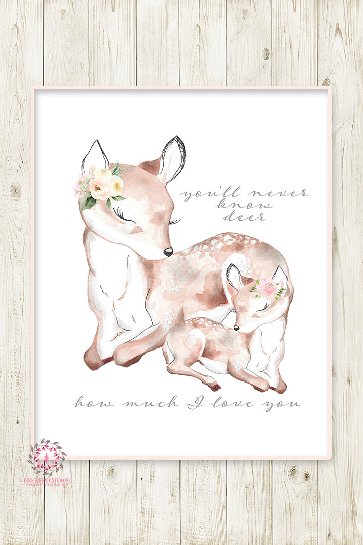 You Are My Sunshine Boho Deer Wall Art Print Fawn Woodland Floral Nurs ...