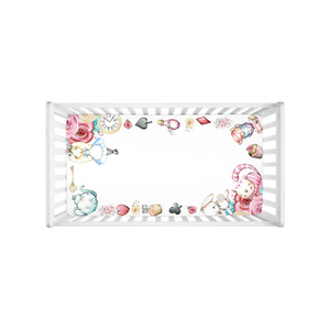 Alice In Wonderland Crib Sheet Nursery Bedding Floral Watercolor Flowers Décor