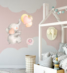 Boho Elephant Balloons Watercolor Wall Decal Sticker Heart Baby Nursery Art Decor