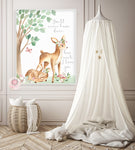 You Are My Sunshine Boho Deer Wall Art Print Woodland Floral Nursery Baby Girl Room Printable Watercolor Decor