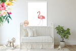 Pink Flamingo Wall Art Print Tropical Baby Girl Nursery Ethereal Whimsical Printable Decor