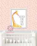 Giraffe Nursery Kids Room Print Printable Wall Poster Art Home Decor