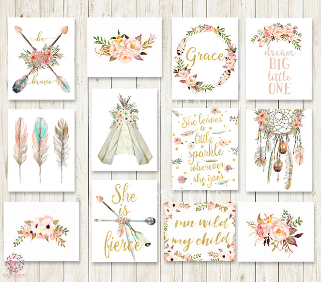 SALE 13 Boho Wall Art Prints She Is Fierce Nursery Baby Girl Room Set – Pink Forest Cafe sale-13-boho-wall-art-prints-she-is-fierce-nursery-baby-girl-room-set-pink-forest-cafe