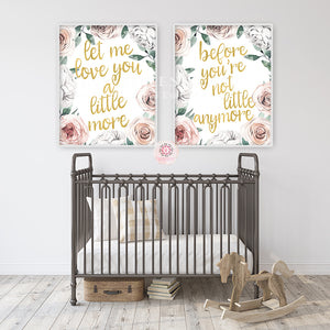 Let Me Love You Boho Gold Blush Wall Art Print Bohemian Watercolor Baby Nursery Printable Decor