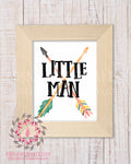 Little Man Arrows Tribal  Woodland Boy Nursery Decor Wall Art Printable Print