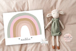 Boho Rainbow Wall Art Print Personalized Heart Baby Nursery Girl Boy Room **ANY COLORS** Printable Decor