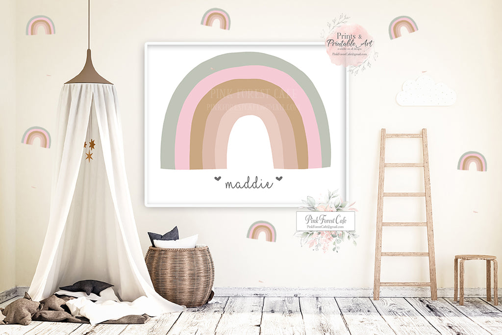6 Rainbow Wall Decal Stickers Baby Boy Girl Gender Neutral Nursery Art Decor