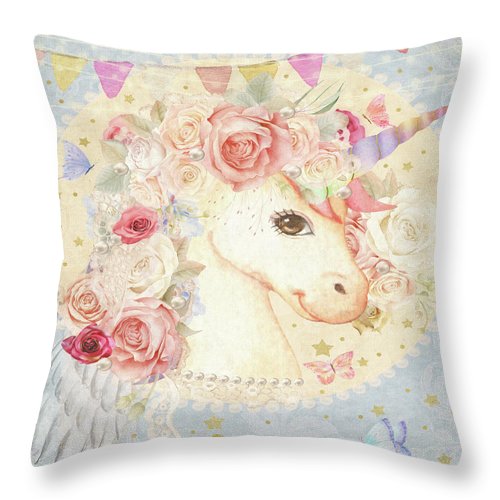 Miss Lolly Unicorn - Throw Pillow