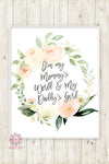 Mommy's World Daddy's Girl Boho Nursery Wall Art Print Blush Cream Ivory Mint Watercolor Baby Room Printable Decor