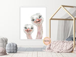 Boho Ostrich Wall Art Print Nursery Baby Girl Zoo Room Watercolor Printable Decor