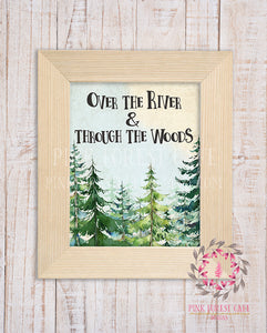 Over The River And Through The Woods Woodland Printable Wall Art Nursery Home Decor