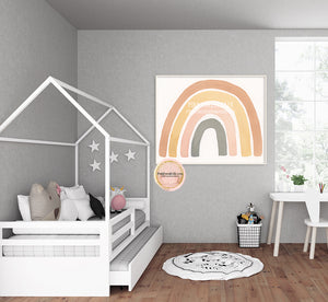 Rainbow Rust Gray Mustard Wall Art Print Watercolor Baby Girl Boy Gender Neutral Nursery Exclusive Printable Decor