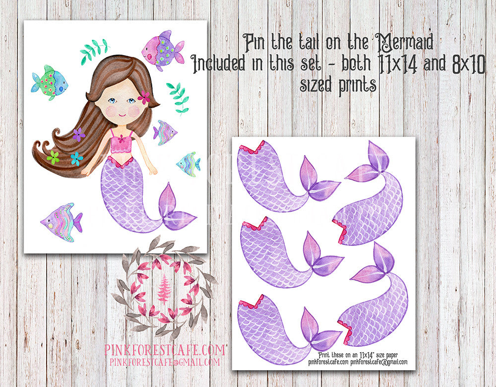 Mermaid Theme Girls Birthday Party Printable Pin The Tail On The Merma – Pink Forest Cafe mermaid-theme-girls-birthday-party-printable-pin-the-tail-on-the-merma-pink-forest-cafe