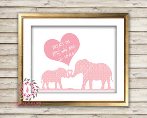 Pink Boho Elephant Zoo Printable Print Wall Art Baby Nursery Home Decor