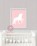 Boho Pink Unicorn Printable Print Wall Art Baby Girl Nursery Decor