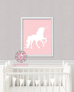 Boho Pink Unicorn Printable Print Wall Art Baby Girl Nursery Decor
