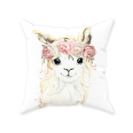 Llama Watercolor Baby Girl Nursery Throw Pillow Decor