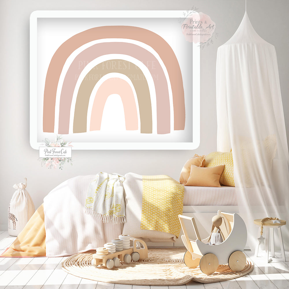 Rainbow Clay Pink Wall Art Print Baby Girl Nursery Printable Decor