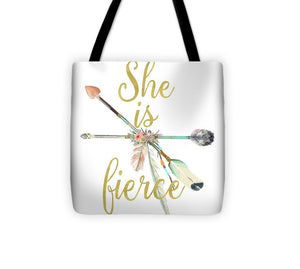 She Is Fierce Boho Tribal Gold Blush Arrow Print Tote Bag Shower Gift Diaper Tote