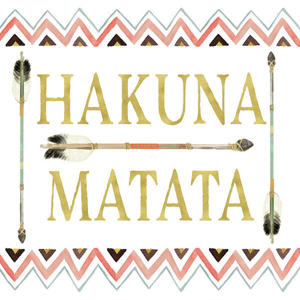 Tribal Arrow Gold Hakuna Matata - Art Print