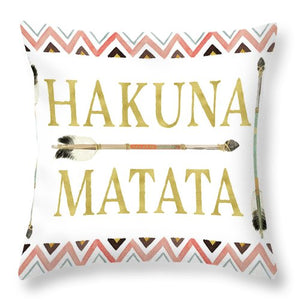 Tribal Arrow Gold Hakuna Matata - Throw Pillow