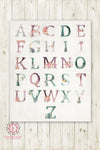 Unicorn Ethereal ABC Woodland Wall Art Print Sampler Alphabet Baby Nursery Rustic Printable Decor