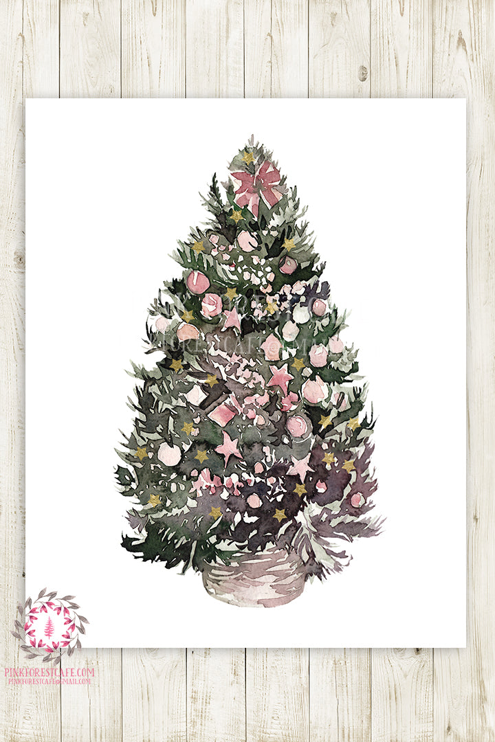 Victorian Christmas Tree Woodland Holiday Wall Art Print Floral Waterc – Pink Forest Cafe victorian-christmas-tree-woodland-holiday-wall-art-print-floral-waterc-pink-forest-cafe
