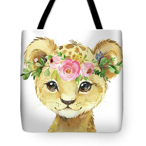Watercolor Lion Leopard Zoo Animal Safari Art Print - Tote Bag