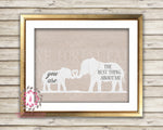You Are The Best Thing About Me Heart Elephant Mama Zoo Printable Print Wall Art Baby Nursery Home Decor